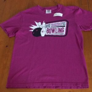Nwt Comfort Colors Womans Bowling Graphic Magenta T-Shirt Small